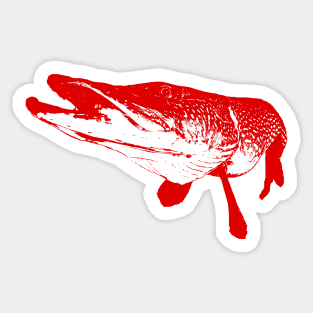 Pike red design Sticker